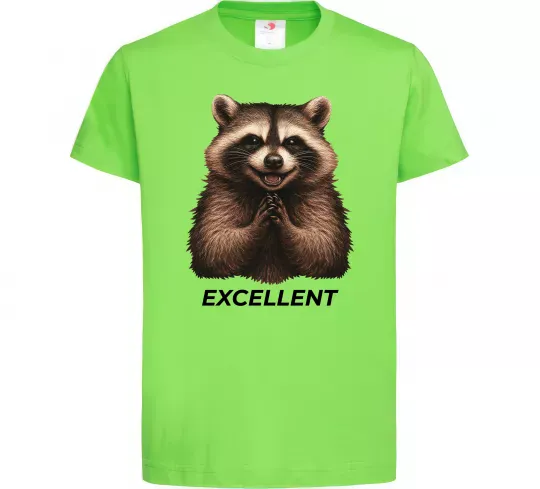 Детская футболка Єнот excellent Лаймовый фото