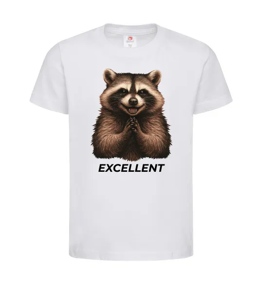 Детская футболка Єнот excellent Белый фото