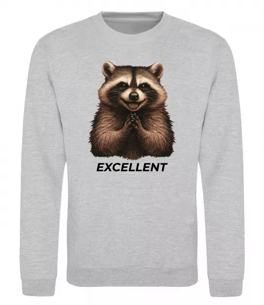 Свитшот Єнот excellent Серый меланж фото