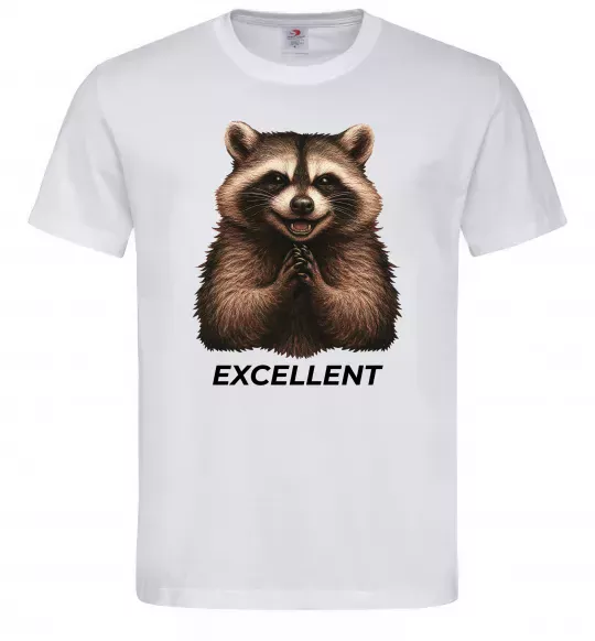 Мужская футболка Єнот excellent Белый фото