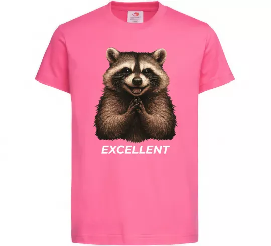 Детская футболка Єнот excellent Ярко-розовый фото