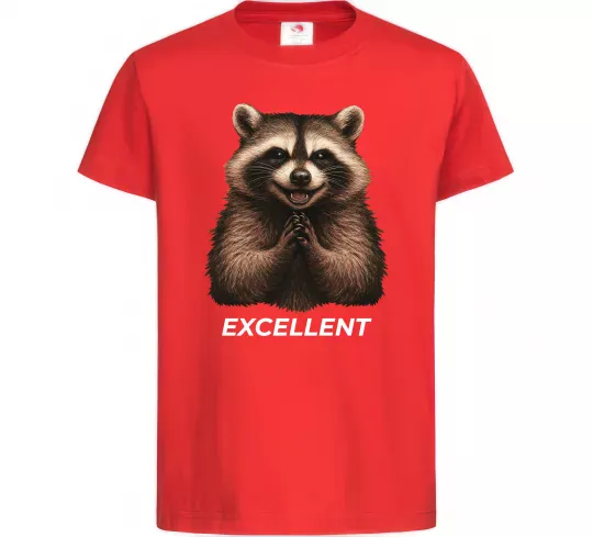 Детская футболка Єнот excellent Красный фото