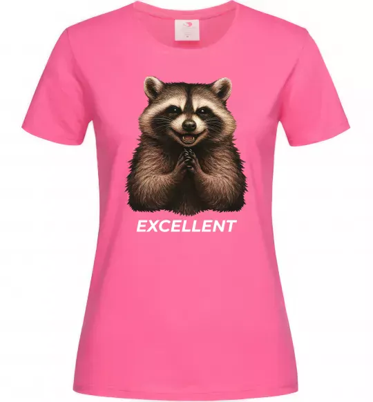 Женская футболка Єнот excellent Ярко-розовый фото