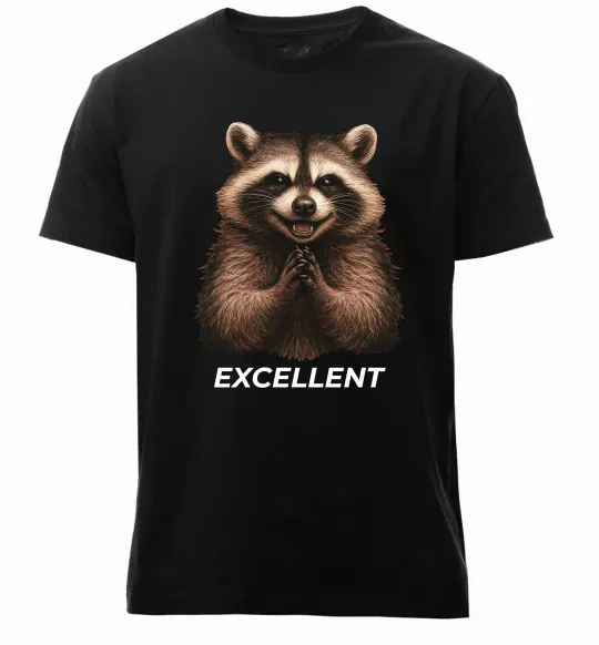 Мужская премиум футболка Єнот excellent Черный фото