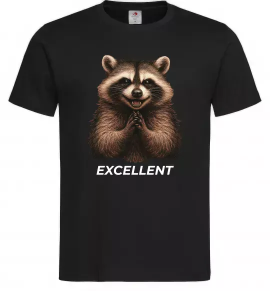 Мужская футболка Єнот excellent Черный фото