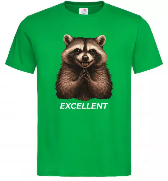 Мужская футболка Єнот excellent Зеленый фото