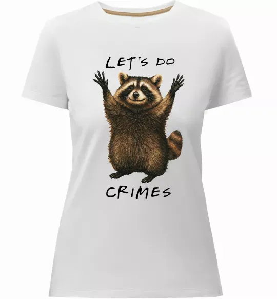 Женская премиум футболка Let`s do crimes Белый фото