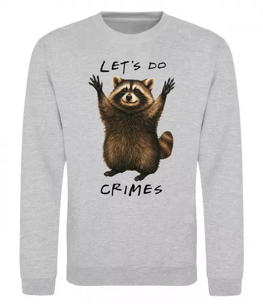 Свитшот Let`s do crimes Серый меланж фото