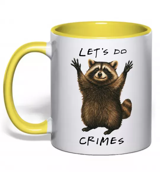 Чашка с цветной ручкой Let`s do crimes Солнечно желтый фото
