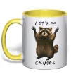 Чашка с цветной ручкой Let`s do crimes Солнечно желтый фото