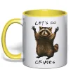 Чашка с цветной ручкой Let`s do crimes Лимонный фото