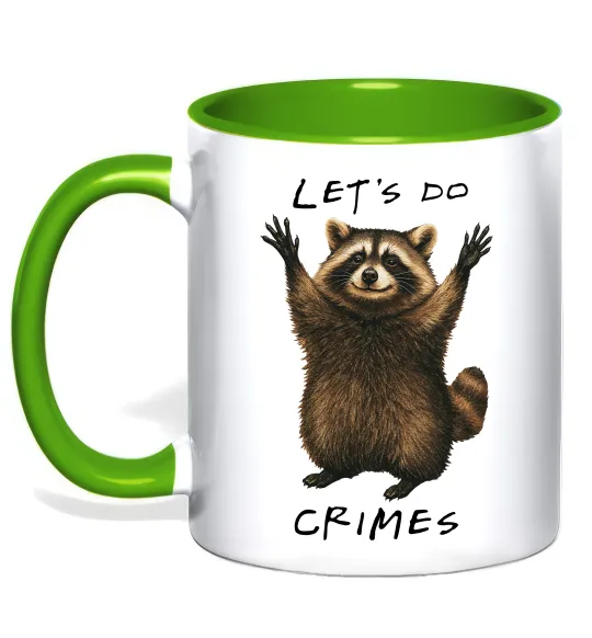 Чашка с цветной ручкой Let`s do crimes Лаймовый фото