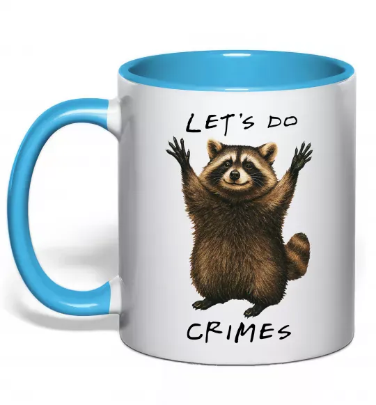Чашка с цветной ручкой Let`s do crimes Голубой фото