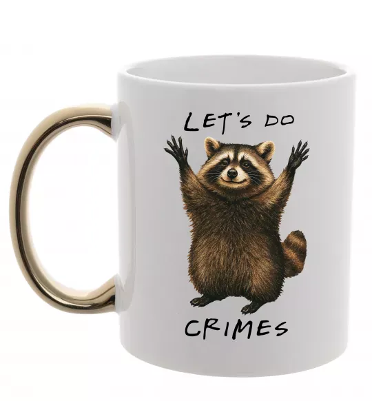 Чашка с цветной ручкой Let`s do crimes Золото фото