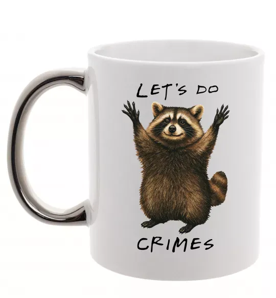 Чашка с цветной ручкой Let`s do crimes Серебро фото