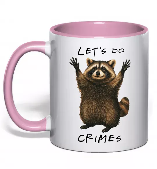 Чашка с цветной ручкой Let`s do crimes Нежно розовый фото