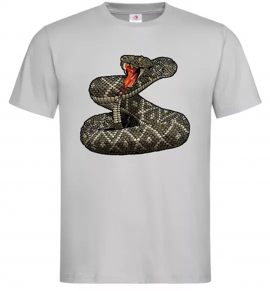 Мужская футболка Змія гримуча Серый фото