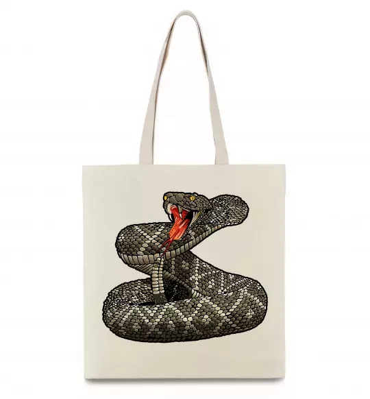 Еко-сумка Змія гримуча Бежевий фото