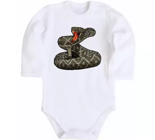 Детский боди Змія гримуча Белый фото