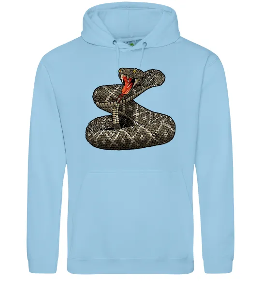 Мужская толстовка (худи) Змія гримуча Голубой фото