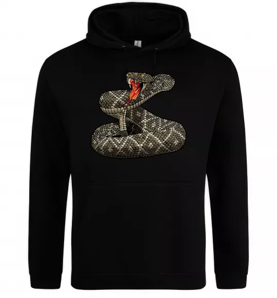 Жіноча толстовка (худі) Змія гримуча Чорний фото