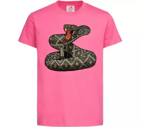 Дитяча футболка Змія гримуча Яскраво-рожевий фото