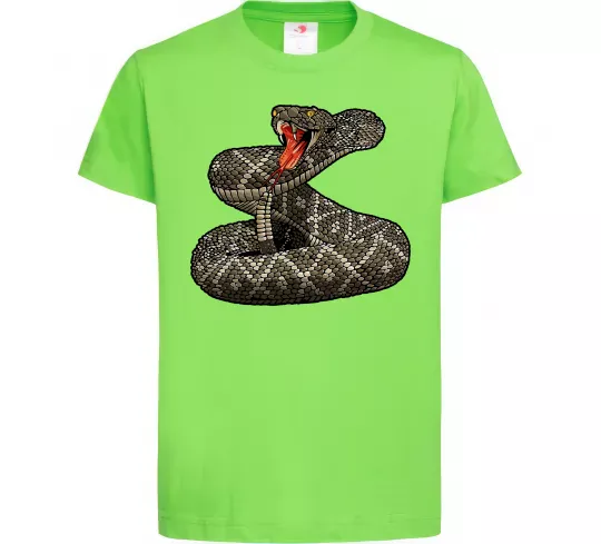 Дитяча футболка Змія гримуча Лаймовий фото