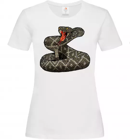 Женская футболка Змія гримуча Белый фото