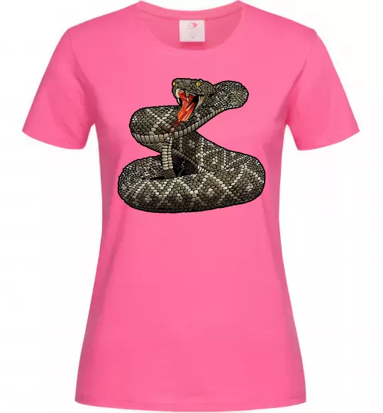 Женская футболка Змія гримуча Ярко-розовый фото