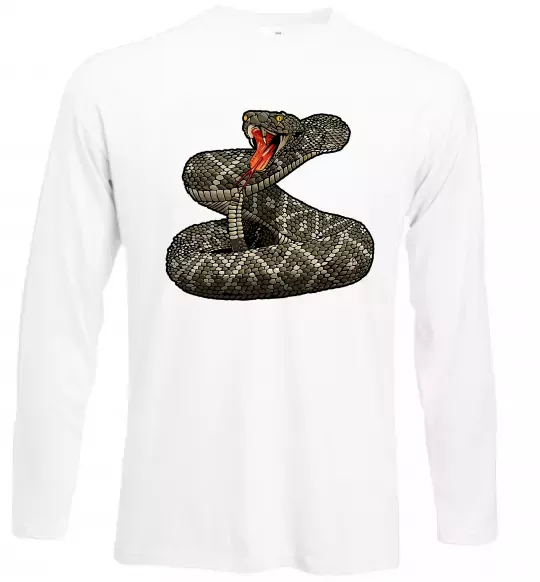 Лонгслів Змія гримуча Білий фото