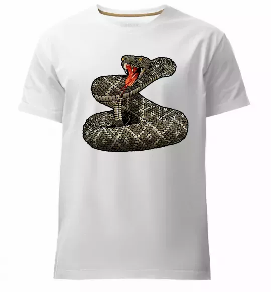 Чоловіча преміум футболка Змія гримуча Білий фото