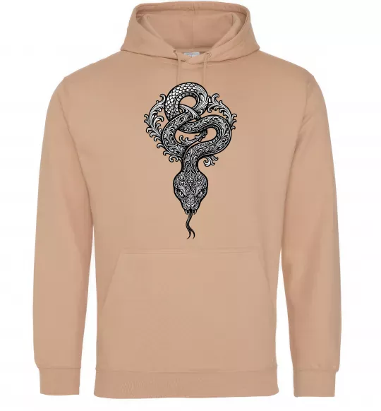 Мужская толстовка (худи) Змія візерунки Песочный фото