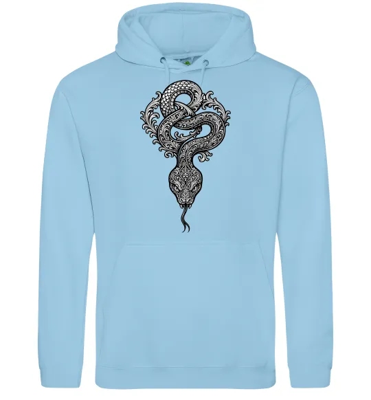 Мужская толстовка (худи) Змія візерунки Голубой фото