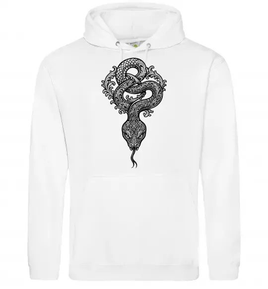 Жіноча толстовка (худі) Змія візерунки Білий фото