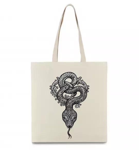 Еко-сумка Змія візерунки Бежевий фото