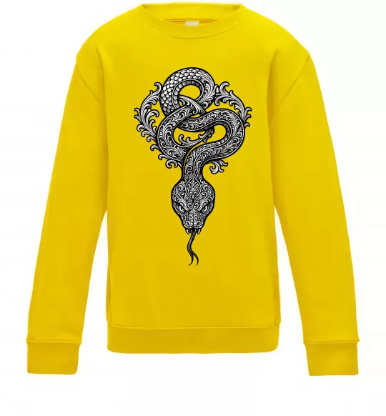 Детский Свитшот Змія візерунки Солнечно желтый фото