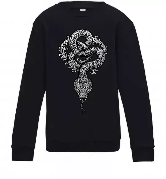 Детский Свитшот Змія візерунки Черный фото