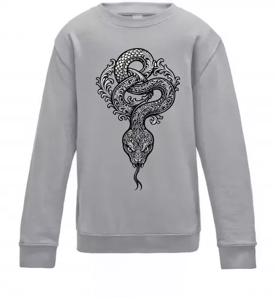 Детский Свитшот Змія візерунки Серый меланж фото