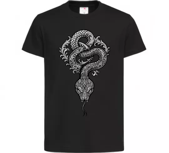 Детская футболка Змія візерунки Черный фото