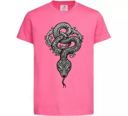 Детская футболка Змія візерунки Ярко-розовый фото