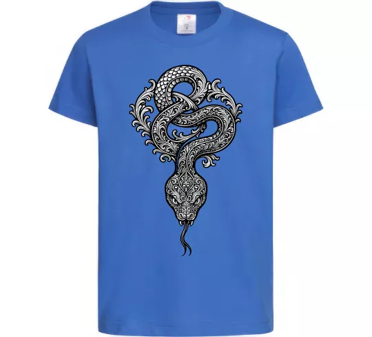 Детская футболка Змія візерунки Ярко-синий фото