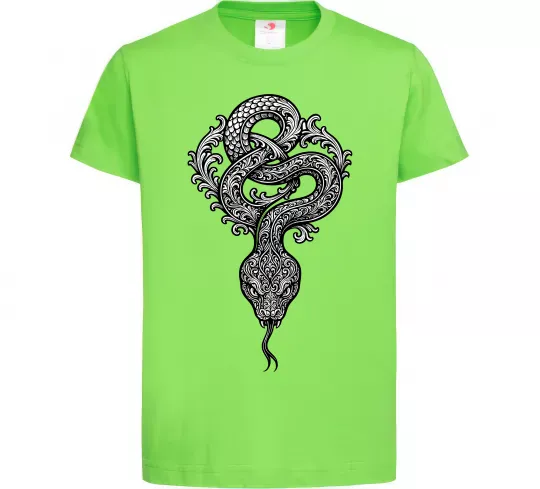 Детская футболка Змія візерунки Лаймовый фото