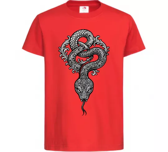 Детская футболка Змія візерунки Красный фото