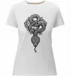 Жіноча преміум футболка Змія візерунки Білий фото