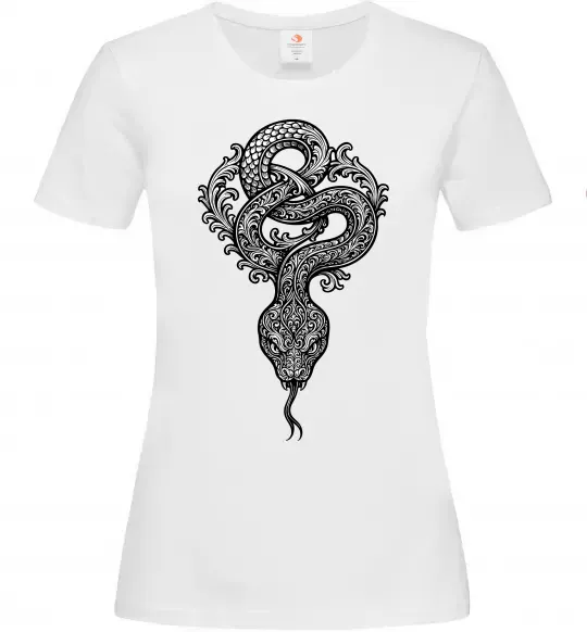 Женская футболка Змія візерунки Белый фото