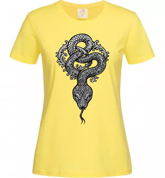 Женская футболка Змія візерунки Лимонный фото