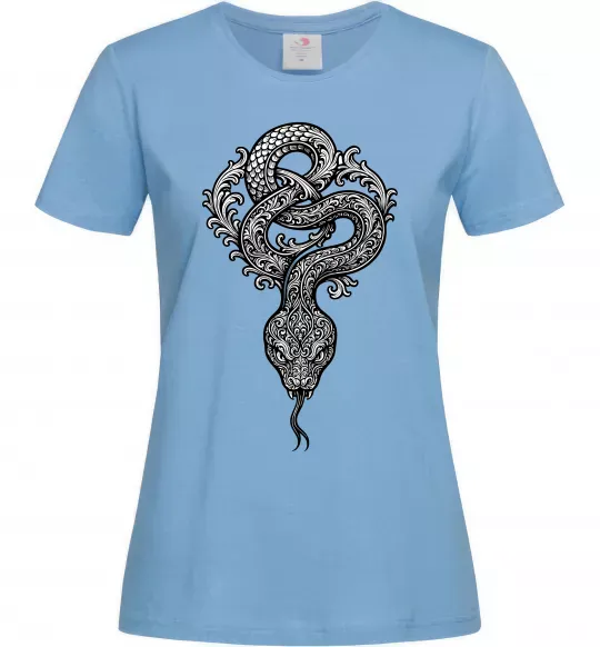 Женская футболка Змія візерунки Голубой фото