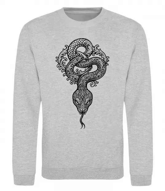 Свитшот Змія візерунки Серый меланж фото