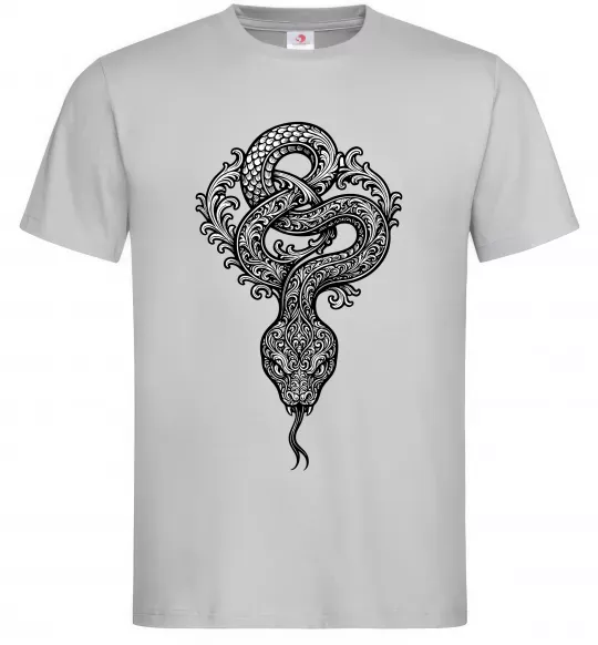 Мужская футболка Змія візерунки Серый фото