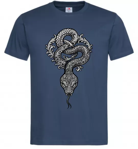 Мужская футболка Змія візерунки Темно-синий фото